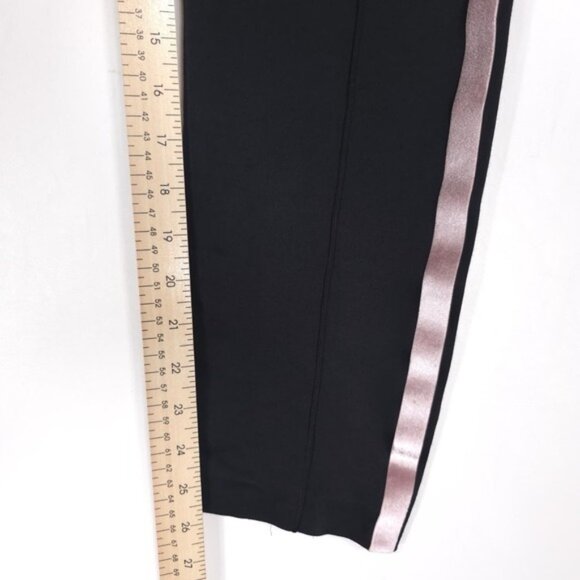 Sandro PARIS Pink Velvet Side Stripe Drawstring Black Track Pants SMALL Size 2 - Picture 9 of 15